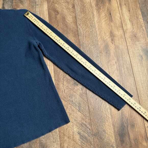 Vintage‎ Ralph Lauren Ribbed Knit Turtleneck Sweater Womens Large Blue LRL - Picture 10 of 12